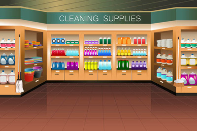清洁用品日用品超市货架场景设计